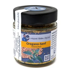 Moore than Spice mittelscharfer Oregano-Senf 154 ml, grobkörnig, mit Verjus und Sauerkrautsaft