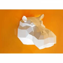 Best Paperwolf Nilpferd Bastelbogen von , viele Farben zur Auswahl. Original Geometrisch modern kreativ, Flusspferd Hippo DIY aus Papier