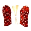 Sale Afrosteff Ofenhandschuhe 2er Set rot mit Schneeflocken, Topfhandschuhe