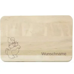 Geschenke-Macher Osterhase mit Name personalisiertes graviertes Holz-Schneidebrett Birke