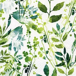 AmOlenDiek Papierservietten Boho Leaves & Herbs green
