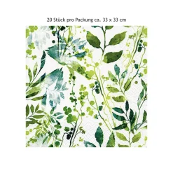 AmOlenDiek Papierservietten Boho Leaves & Herbs green