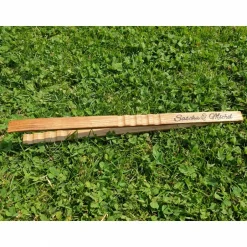 AlexandrasKreativwerkstatt personalisierte Grillzange / Würstchenzange / 39cm / Eiche geölt