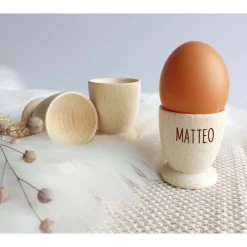 Clearance SelfmadeStudio Personalisierter Eierbecher aus Holz mit Name & Symbol – Geschenkidee zu Ostern & Frühstück