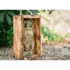Laternen^green4upcycle Plantation XO Rum Glasflasche Flaschenlampe Flaschenlaterne Lampe Laterne mit 40 LED, warm, Dekolampe, Geschenk