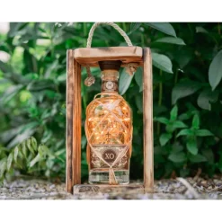 Laternen^green4upcycle Plantation XO Rum Glasflasche Flaschenlampe Flaschenlaterne Lampe Laterne mit 40 LED, warm, Dekolampe, Geschenk