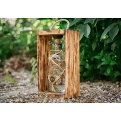 Laternen^green4upcycle Plantation XO Rum Glasflasche Flaschenlampe Flaschenlaterne Lampe Laterne mit 40 LED, warm, Dekolampe, Geschenk