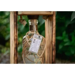 Laternen^green4upcycle Plantation XO Rum Glasflasche Flaschenlampe Flaschenlaterne Lampe Laterne mit 40 LED, warm, Dekolampe, Geschenk