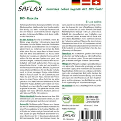 Best SAFLAX - BIO - Ruccola - 500 Samen - Eruca sativa