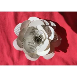 Best RoBo-Abenteuer SALE -30% (Code: NEUEABENTEUER) | Upcycling-Buchrosen – Worte, die blühen im Naturton | Nachhaltige Deko aus Literatur