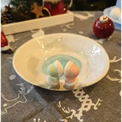 Best Keramikflamme Schale aus Keramik - Eskimo - Winterschale - Handarbeit -