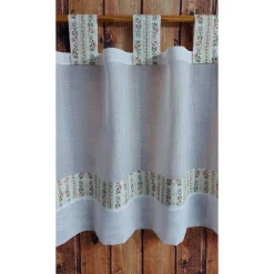 curtains & co Scheibengardine Fensterbehang Kurzgardine Bistro Scheibenhänger mit Schlaufen - kleine Blümchen