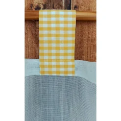curtains & co Scheibengardine Fensterbehang Kurzgardine Bistro Scheibenhänger mit Schlaufen - gelb/weiss