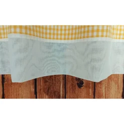 curtains & co Scheibengardine Fensterbehang Kurzgardine Bistro Scheibenhänger mit Schlaufen - gelb/weiss