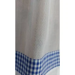 Clearance curtains & co Scheibengardine Fensterbehang Kurzgardine Bistro Scheibenhänger mit Schlaufen - blau/weiss