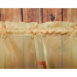 curtains & co Scheibengardine Fensterbehang Kurzgardine Bistro Scheibenhänger mit Schlaufen - kleine Blümchen