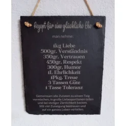 Allerlei Dekorei Schiefertafel "Eherezept"