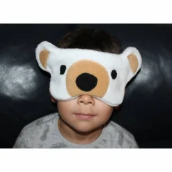 Best DieSchnukkis Schlafmaske, Schlafbrille Eisbär aus Fleece antipilling Augenbinde Reisemaske Augenmaske Kinder Frauen Männer tierisch l