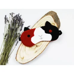 Best DieSchnukkis Schlafmaske, Schlafbrille Meerschweinchen aus Fleece Augenbinde Frauen Kinder Augenmaske Reisemaske Männer