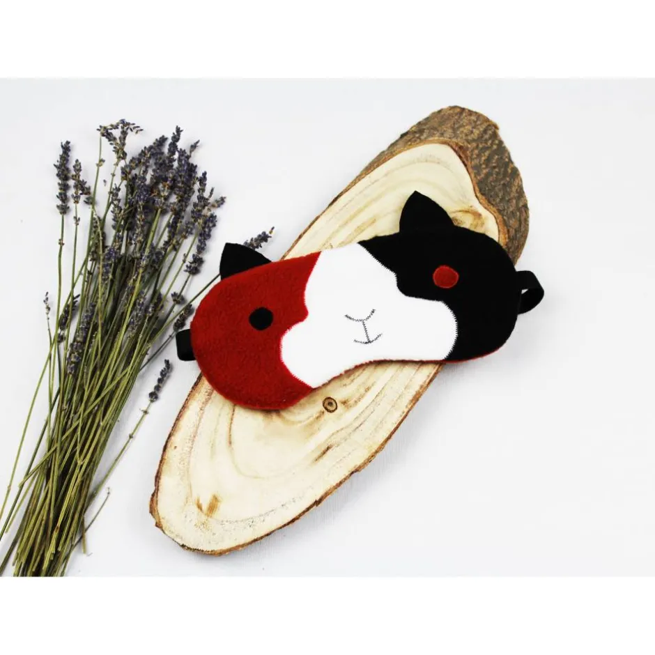 Best DieSchnukkis Schlafmaske, Schlafbrille Meerschweinchen aus Fleece Augenbinde Frauen Kinder Augenmaske Reisemaske Männer