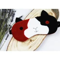 Best DieSchnukkis Schlafmaske, Schlafbrille Meerschweinchen aus Fleece Augenbinde Frauen Kinder Augenmaske Reisemaske Männer