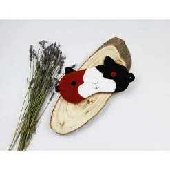 Best DieSchnukkis Schlafmaske, Schlafbrille Meerschweinchen aus Fleece Augenbinde Frauen Kinder Augenmaske Reisemaske Männer