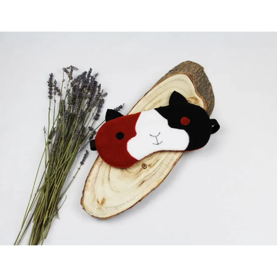 Best DieSchnukkis Schlafmaske, Schlafbrille Meerschweinchen aus Fleece Augenbinde Frauen Kinder Augenmaske Reisemaske Männer