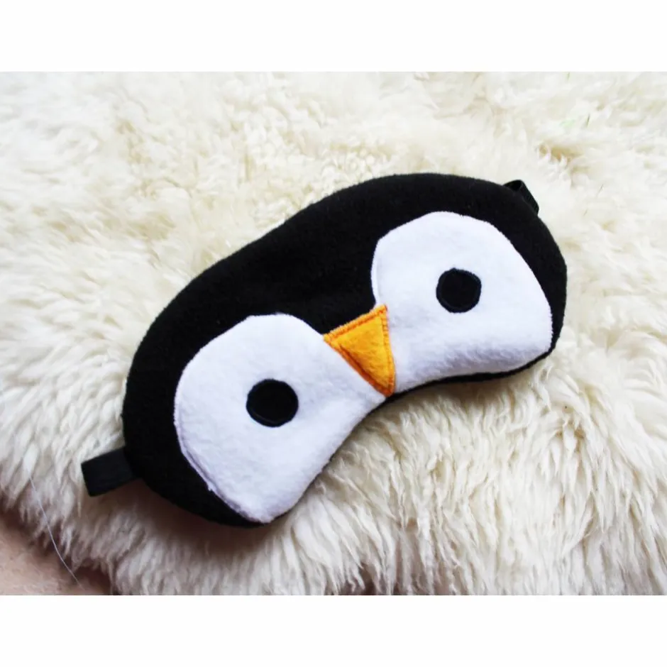 Best DieSchnukkis Schlafmaske, Schlafbrille Pinguin aus Fleece antipilling Augenbinde Reisemaske Augenmaske Kinder Frauen Männer tierisch