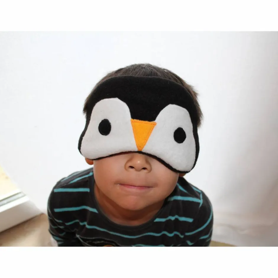 Best DieSchnukkis Schlafmaske, Schlafbrille Pinguin aus Fleece antipilling Augenbinde Reisemaske Augenmaske Kinder Frauen Männer tierisch