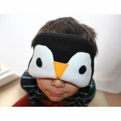 Best DieSchnukkis Schlafmaske, Schlafbrille Pinguin aus Fleece antipilling Augenbinde Reisemaske Augenmaske Kinder Frauen Männer tierisch