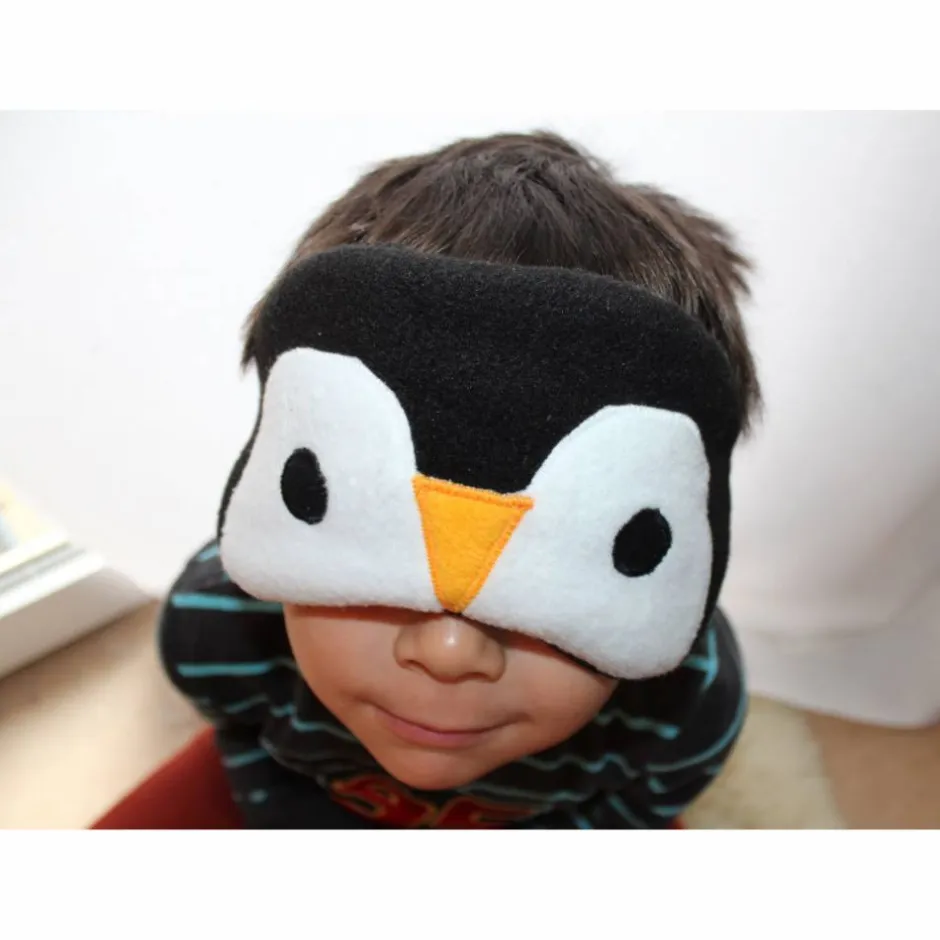 Best DieSchnukkis Schlafmaske, Schlafbrille Pinguin aus Fleece antipilling Augenbinde Reisemaske Augenmaske Kinder Frauen Männer tierisch