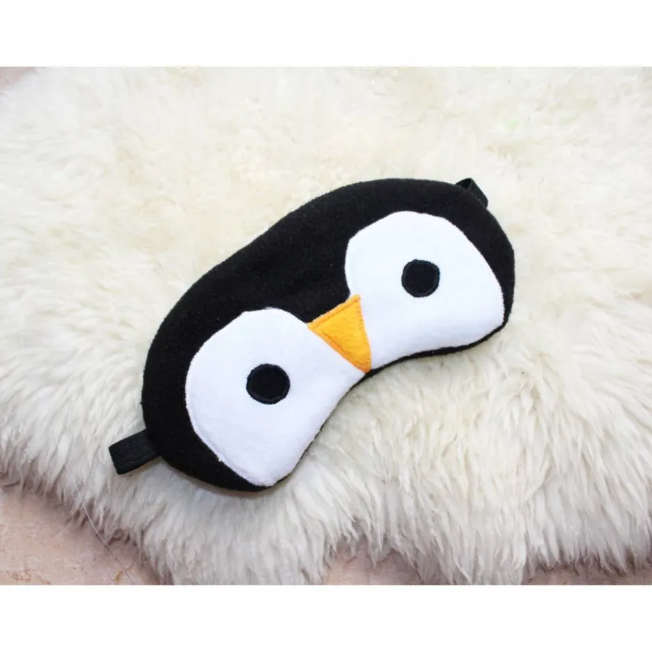 Best DieSchnukkis Schlafmaske, Schlafbrille Pinguin aus Fleece antipilling Augenbinde Reisemaske Augenmaske Kinder Frauen Männer tierisch