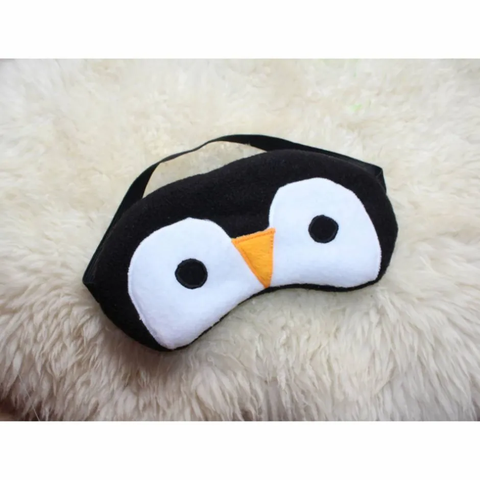 Best DieSchnukkis Schlafmaske, Schlafbrille Pinguin aus Fleece antipilling Augenbinde Reisemaske Augenmaske Kinder Frauen Männer tierisch