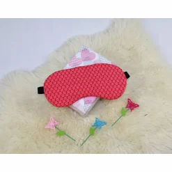 DieSchnukkis Schlafmaske, Schlafbrille rote Blümchen Reise-Zubehör Reise-Accessoire Spa-maske Augenbinde