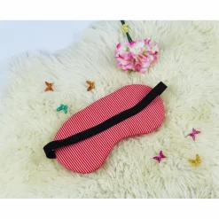 DieSchnukkis Schlafmaske, Schlafbrille rote Blümchen Reise-Zubehör Reise-Accessoire Spa-maske Augenbinde