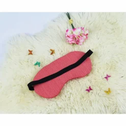 DieSchnukkis Schlafmaske, Schlafbrille rote Blümchen Reise-Zubehör Reise-Accessoire Spa-maske Augenbinde
