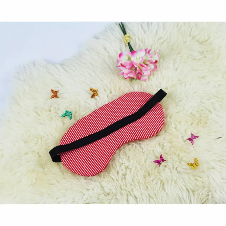 DieSchnukkis Schlafmaske, Schlafbrille rote Blümchen Reise-Zubehör Reise-Accessoire Spa-maske Augenbinde