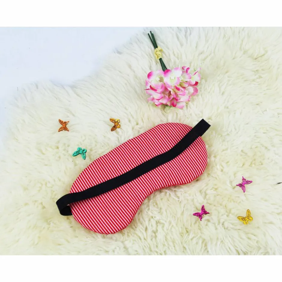 DieSchnukkis Schlafmaske, Schlafbrille rote Blümchen Reise-Zubehör Reise-Accessoire Spa-maske Augenbinde
