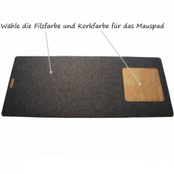 Clearance artistalista Schreibtischunterlage mit Mauspad Handmade Merino Wollfilz Filz Kork Farb- und Größenauswahl