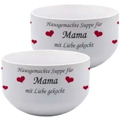 geschenke364 Schüssel mit Name  | Hausgemachte Suppe für | Müslischale Suppenschüssel