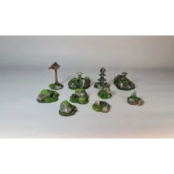 Alarnas Welt Set aus Gartendekorationen – Miniaturmodelle, unbemalt