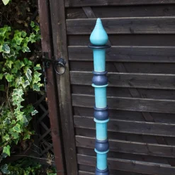 Best Neuton Keramik Stele aus Keramik schlanke Form türkis schwarz Gartenkeramik frostfest