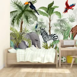 nikima T-11 Fototapete Dschungel Vliestapete Kinderzimmer Tapete inkl. Kleister