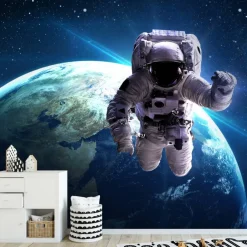 nikima T-07 Fototapete Weltall Astronaut Vliestapete Kinderzimmer Tapete inkl. Kleister
