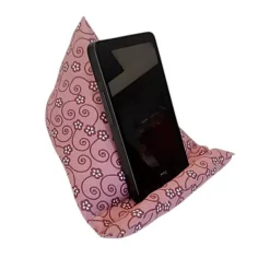 Afrosteff Tabletkissen, Handysitzsack, Buchkissen rosa geblümt