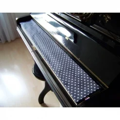 artistalista Tastenläufer für Klavier Keyboard Star dunkelgrau weiß Längenwahl x Breite 15,5 cm Tastaturabdeckung Klavierabdeckung Tastatur Klaviatur