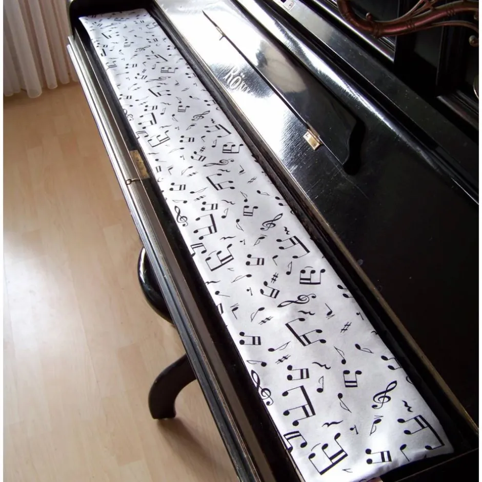 artistalista Tastenläufer für Klavier Keyboard Piano Musik weiß schwarz Längenwahl x Breite 15,5 cm Tastaturabdeckung Klavierabdeckung Tastatur Klaviatur
