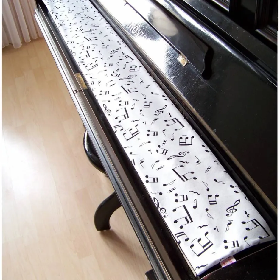 artistalista Tastenläufer für Klavier Keyboard Piano Musik weiß schwarz Längenwahl x Breite 15,5 cm Tastaturabdeckung Klavierabdeckung Tastatur Klaviatur