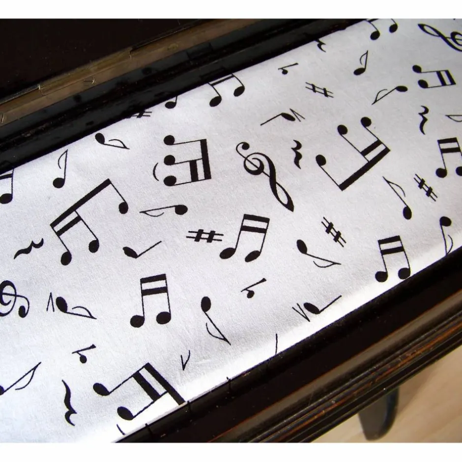 artistalista Tastenläufer für Klavier Keyboard Piano Musik weiß schwarz Längenwahl x Breite 15,5 cm Tastaturabdeckung Klavierabdeckung Tastatur Klaviatur