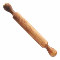 Best Olivenholz erleben Teigroller / Nudelholz (mit Griffen) aus Olivenholz